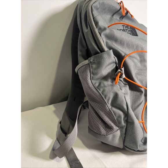 Men's The North Face Jester Flexvent Day Pack Backpack Laptop Bag Grey W/ Orange - Picture 5 of 16